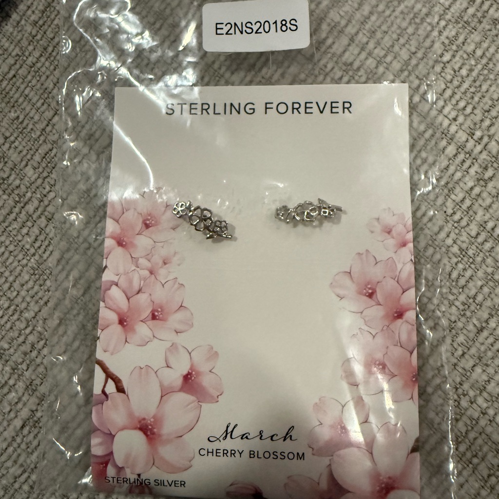 Sterling Forever Sterling Silver Birth Flower Stud Earrings 15$